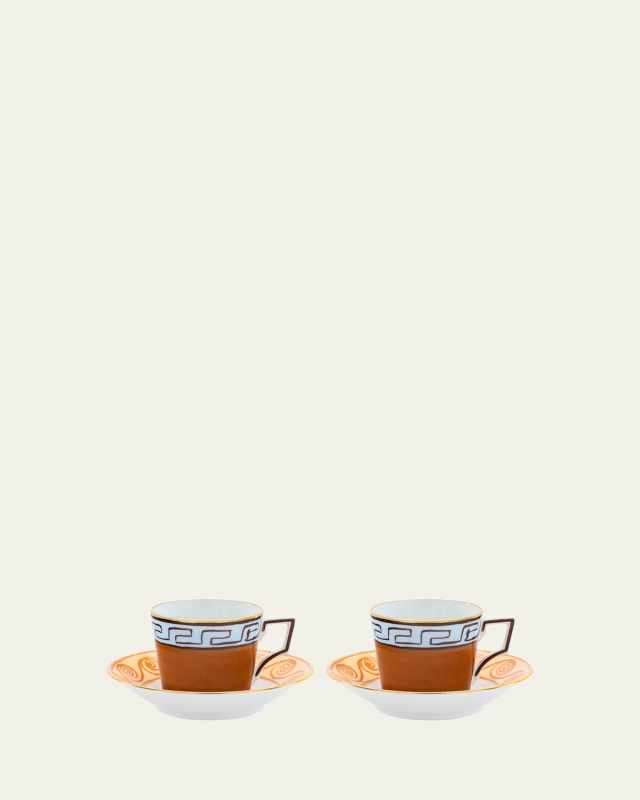 Il Viaggio di Nettuno Luna 3 oz. Coffee Cups & Saucers, Set of 2